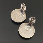 Unique Vintage  STERLING Signed Red Tiger Eye Large Cabochon Clip-On Earrings 15g Photo 10