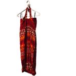 Wrapper  Red Mixed Print Sleeveless Halter Long Maxi Dress Women SZ 8 Photo 1