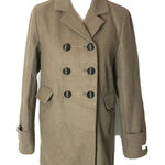 Calvin Klein  Coat Women Size 6 Brown Wool Blend Double‎ Breasted Peacoat Photo 0