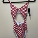 Chaser Tie Front Monokini One Piece Swimsuit - Red Size M Photo 2