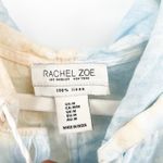 Rachel Zoe  Women Boho Tie Dye 100% Linen Hooded‎ Button Up Shirt Top Size M Photo 2