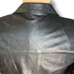 Vintage Angel Skin Cabretta Leather Black Blazer Jacket Size 12 Tailored Minimal Photo 6