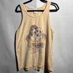 VTG Beach Bums Puppy Dogs Graphic Tank Top Coastal Grandma Core Retro Cotton L Yellow Size L Photo 1