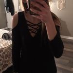 Black Ribbed Cut Out Long Sleeve Photo 0