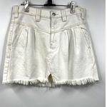Free People We The‎ Free  Side Car White Denim Raw Hem Mini Skirt Size 26 Photo 1