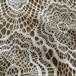 Luxxel White Crochet Lace Nude Mesh Sheath Dress Long Sleeves XS Photo 11