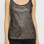 Michael Kors - Sequin Black & Gold Women's Tank Top Photo 0