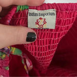 INDIAN EMPORIUM Women's Pink Smocked Floral Striped Maxi Dress Free Size | EUC Photo 4