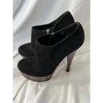 Alejandro ingelmo Black Suede Purple Platform Bootie heels Size 39 Photo 2