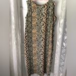 Leslie Fay vintage Ethnic Tribal Sheath sleeveless Geometric maxi dress size 18 Photo 3
