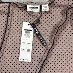 Noisy May  Crop Top Blouse XS Womens Purple Flock Polka Dot Mesh Long Sleeve NWT Photo 3