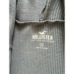 Hollister Slate Blue Gray Waffle Knit Cropped Full Zip Hoodie Women's Medium Photo 2