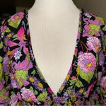 Victoria's Secret  Viscose  Blouse Poncho Floral Purple Pink Size L Photo 5