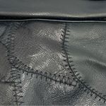 Vintage Patchwork Purse Bag Navy Blue Leather Photo 7