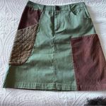 Anthropologie ‎ Meadow Rue Olive Patchwork Cargo Skirt Photo 3