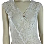 American Vintage 70's Cira white lace sleeveless sexy nightgown size small Photo 2