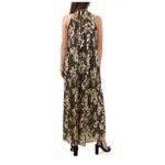 Msk Women's Black Printed Metallic Halter Jumpsuit Petite Size Petite Small Photo 1