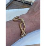 Gold Tone Snake Bangle Bracelet With Black Accents Photo 6