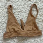 Aerie  Tan Ribbed Bikini Top Photo 1
