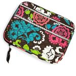 Vera Bradley tablet iPad case Lola Brown and Pink Quilted Sleeve 10 x 8” zipper Photo 0