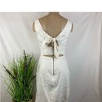 Nicole Miller  Artelier Ivory Cutout Back Zip Up Sleeveless Dress 4 Photo 3