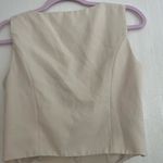 Elegant Cream Crop Top Vest Brown Photo 3