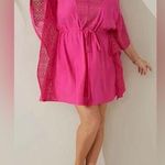 Cacique Lane Bryant Swim by Swim Cover Up Crochet Trim Hot Pink Sz 18/20. Nice! Photo 0