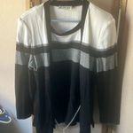 Megan Lee Black and White Striped Sweater one piece two piece look 18p Photo 0