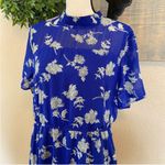 Lulus NWOT  Floral Dressed Up Royal Blue Floral Print Midi Dress Photo 6