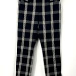 Anthropologie Pants Womens 4 A+ Plaid The Essential Slim Trousers Black White Photo 0