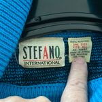 Stefano Vintage  International One Size Fits All Black and Blue Cow Neck Sweater. Photo 1