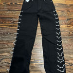Akira  NWT Black rhinestone open side jeans Photo 0