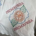 JANE + DELANCEY Embroidered Button Up Shirt sz M White Italian Novelty Vacation Size M Photo 7