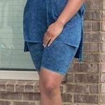 Biker short set. Mineral washed aqua blue. Small Photo 0