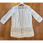 Kell Parker white crochet open coverup robe size small Photo 1