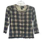 W By Worth Women’s Black And White Sweater Cardigan Shrug Size Small Button Up Photo 0