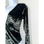 Victoria's Secret  DEEP V NECK BLACK VELVET LONG SLEEVE OPEN BACK BODYSUITSIZE M/L Photo 4