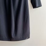 Tahari Pleated Front Long Sleeve Shift Mini Dress in Black, Size 4 Photo 4