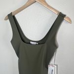 Good American  Womens Olive Green Sleeveless Thong Bodysuit medium Photo 3