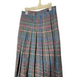 Kay Warner Skirt Womens Size 8 Grey Plaid Pleated Midi Wool Blend Vintage Chic Gray Photo 1