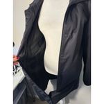 Athleta  Long Black Rain Coat Magnetic Buttons Outdoors Athletic Photo 6