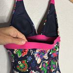 Boden Floral One Piece Swimsuit Pink Navy Blue Size 2 Preppy Resortwear Vacation Photo 5