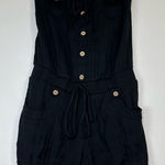 Rhapsody  Neutral Black Sleeveless Romper with pockets Photo 0