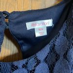 Xhilaration  High Low Sleeveless Navy Lace Dress with Thin Brown Waist‎ Belt Photo 5
