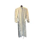 Victoria's Secret Satin Jacquard Floral Robe Kimono Belted Pockets Cream M L Photo 3