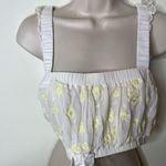 Cinq à Sept Cinq a Sept silk mini crop top floral embroidery sz M Photo 3