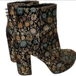 Sam Edelman Floral Brocade Platform Boots 9 Statement Heels Retro Glam Holiday Photo 1