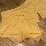 Free People  Yellow One Shoulder Puff Sleeve BodySuit Photo 2