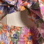 Hello Molly Floral Mini Dress Large Tie Front Ruffle Skirt Cutout Waist Photo 3