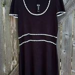 EXPRESS NWT  Puff Sleeve Scallop Trim
Sweater Dress Black White Size XL Photo 1